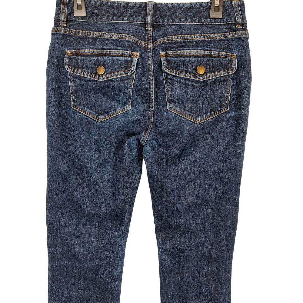 Lauren Jeans Co Ralph Lauren Dark Wash Straight Leg Flap Pocket Jeans 6 Indigo - Picture 1 of 7